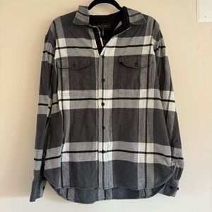 rag & bone Plaid Flannel Overshirt Made in USA Workwear Shirt Jacket